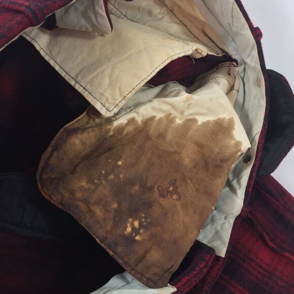 Vintage 1940s Mens Woolrich Mackinaw Red Black Plaid Pants Hunting Wool Size 46 - Picture 8 of 13